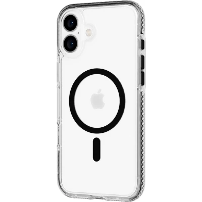 Afbeelding van Tech21 Evo Crystal iPhone 16 Plus hoesje Schokbestendig telefoonhoesje Geschikt voor MagSafe Transparant/Zwart 4,9 meter valbestendig