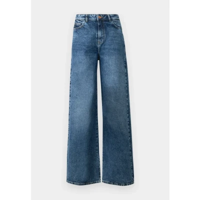 Afbeelding van Pieces Pcselma WIDE Straight leg jeans, Dames, Maat: 25x30, Medium blue denim