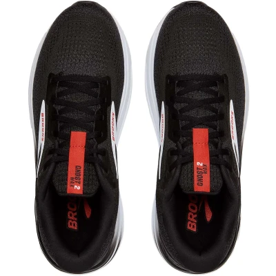 Afbeelding van Brooks Ghost MAX 2 Hardloopschoenen voor op de weg, Heren, Maat: 43, Black white fiery red Textiel