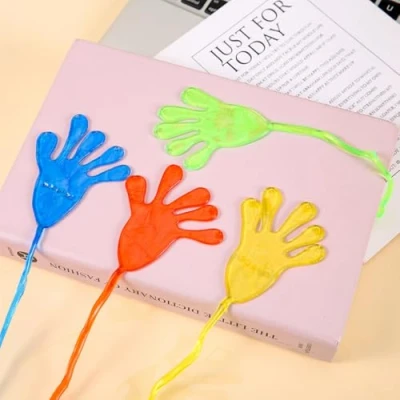 Afbeelding van PRECORN 12 stuks roddelhanden voor kinderen, zelfklevende handen als klein kinderverjaardagscadeau, kleurrijke gastgeschenken jongens en meisjes, feestspellen, geschenken, kleine