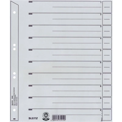 Afbeelding van Scheidingsbladen Leitz A4 karton 200gr 6 gaats grijs