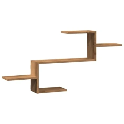 Afbeelding van vidaXL Wandschap 104x15x49 cm bewerkt hout artisanaal eikenkleurig