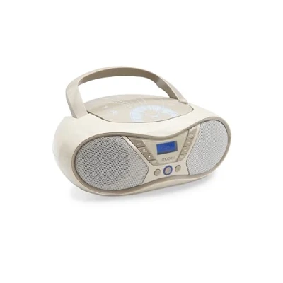 Afbeelding van MOOOV Soft Grey, draagbare CD speler, R/CD RW/CD MP3, FM radio, USB poort, stereogeluid 6 W, ergonomische handgreep, werkt op netvoeding of batterijen 477403