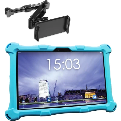 Afbeelding van AngelTech OnderwegPakket XL Kindertablet Blauw + Tablethouder