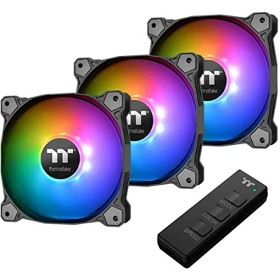 Afbeelding van Thermaltake 3x Pure 12 ARGB Sync PC ventilator Zwart, RGB (b x h d) 120 25 mm Incl. LED verlichting