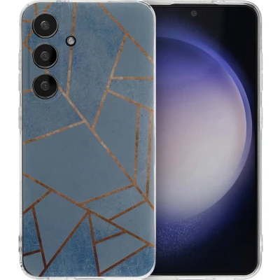 Afbeelding van iMoshion hoesje Geschikt voor Samsung Galaxy S24 Siliconen Design Meerkleurig / Blue Graphic