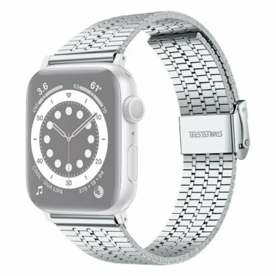 Afbeelding van Apple watch Metalen bandje Zilver Geschikt voor 38mm / 40mm 41mm