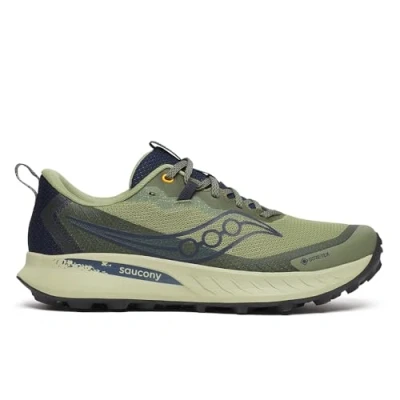 Afbeelding van Saucony Peregrine 15 GTX Trail hardloopschoenen, Heren, Maat: 42, Hemlock/navy Textiel/ synthetisch
