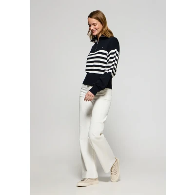 Afbeelding van Polo Club Dames Marineblauwe Gebreide Trui Jisoo Met Geborduurd Monogram Xxl