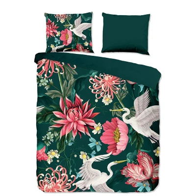 Afbeelding van Pure Dekbedovertrek &quot;bloemen en kraanvogels&quot; Multi (140x200/220 cm) Microfiber