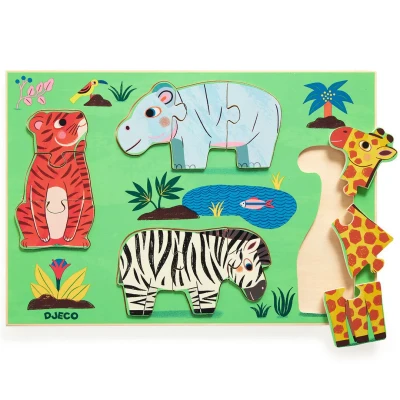 Afbeelding van Djeco puzzel safaridieren 4x3st