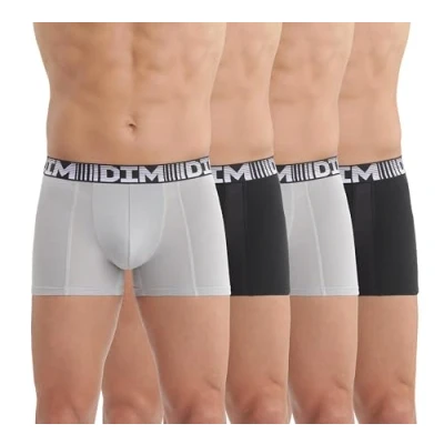 Image de DIM Homme 3D Flex Air Respirabilité &amp; Liberté De Mouvement x4 Boxer, Noir/Gris Perle, L