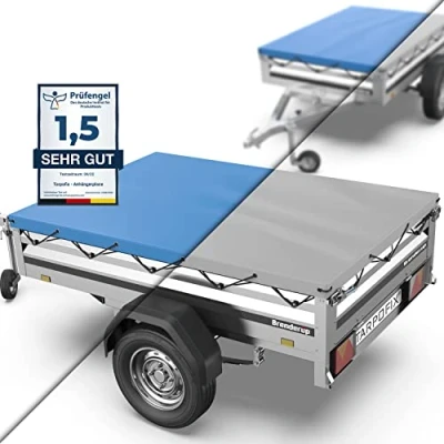 Afbeelding van Tarpofix® Trailer Tarpaulin Flat 212 x 123 7,5 cm incl. Rope Versterkte Edge Made of PVC Material Cover voor Various 750kg Car Models