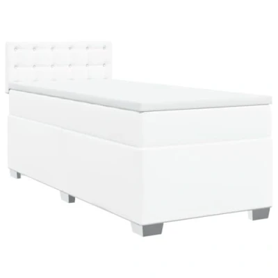 Afbeelding van vidaXL Boxspring met matras kunstleer wit 100x200 cm