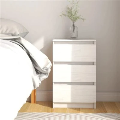 Afbeelding van Nachtkastje 40x29,5x64 cm massief grenenhout wit