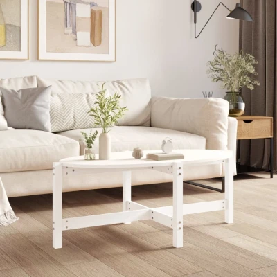 Afbeelding van Salontafel 118x63x45 cm massief grenenhout wit