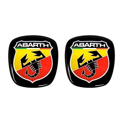 Afbeelding van Abarth 32010 3D sticker logo voor + achter officiële Scudetto Fiat 500