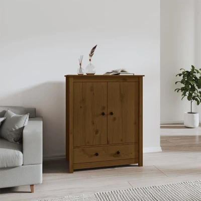Afbeelding van Hoge kast 83x41,5x100 cm massief grenenhout honingbruin