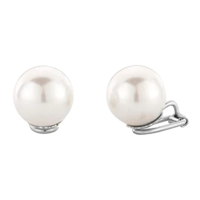 Afbeelding van Traveller Clip Oorbellen Oorclips Dames Zilverkleurig Parels 14 mm Wit 801114