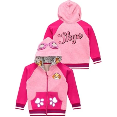 Afbeelding van Paw Patrol Sweatshirts met capuchon voor meisjes, Skye Zip Trui, sweatshirt ritssluiting kinderen, Roze