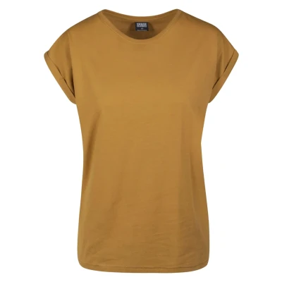Afbeelding van Urban Classics Extended Shoulder Tshirt basic, Dames, Maat: XXL, Nut