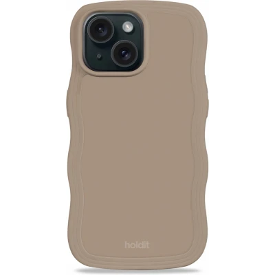 Afbeelding van Holdit Wavy TPU Back Cover Bruin Apple iPhone 13/14/15