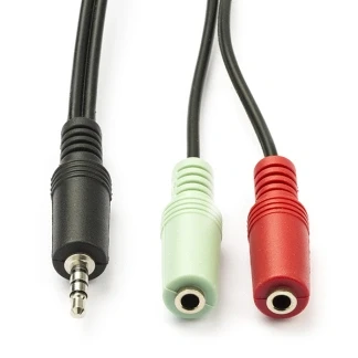 Afbeelding van 3.5 mm jack splitterkabel Nedis 0.2 m (CTIA, Stereo)