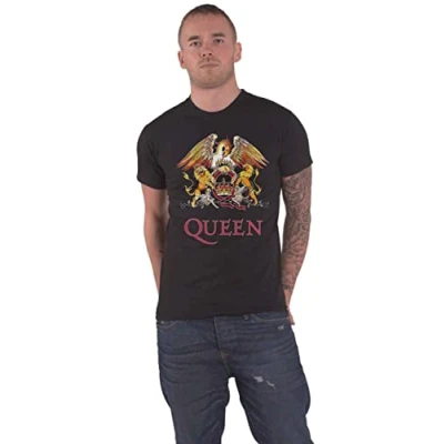 Afbeelding van Queen Classic Crest Heren T shirt 3XL Zwart