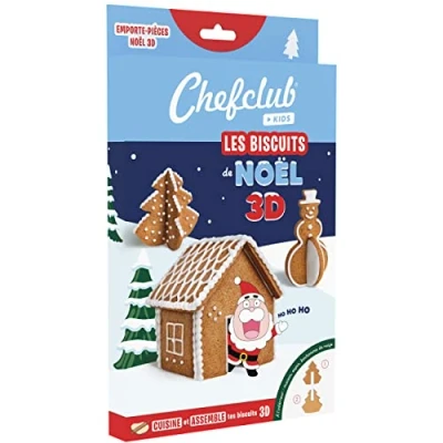 Afbeelding van Chefclub Network Kids 3D uitsteekvormpjes kerstkoekjes keuken en huis Maak originele koekjes met je kinderen: spar, sneeuwpop van de kerstman 2PAST271