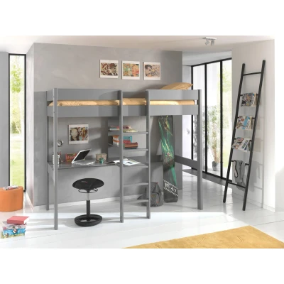 Afbeelding van Vipack Pino hoogslaper met klein bureau 90x200 Grijs