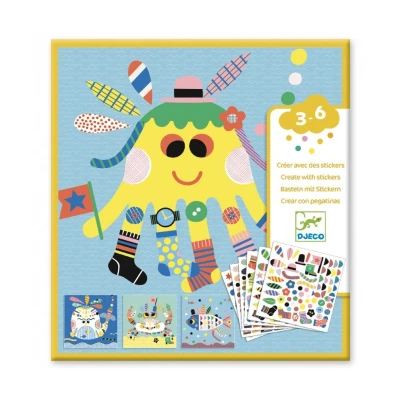 Afbeelding van Djeco knutselset creëren met stickers zeedieren