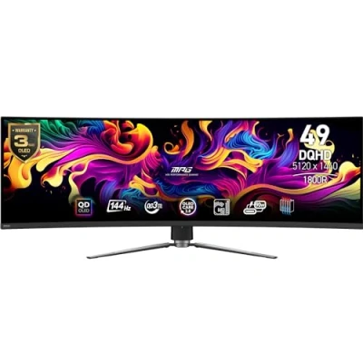Afbeelding van MSI MPG 491CQPDE QD OLED (5120 x 1440 pixels, 49&quot;), Monitor, Zwart