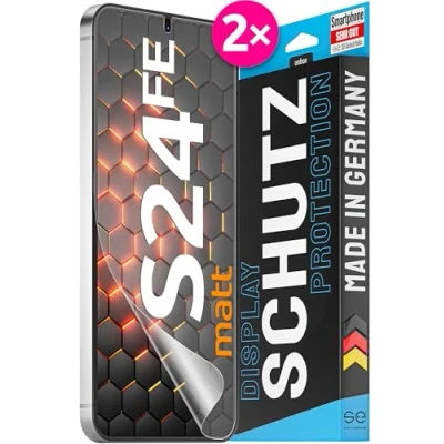 Afbeelding van se® Set van 2 3D beschermfolies voor Samsung Galaxy S24 FE, antireflecterend, stofdicht, 100% compatibel met FaceID, eenvoudige installatie zonder luchtbellen, ultra transparant, schokbestendig,