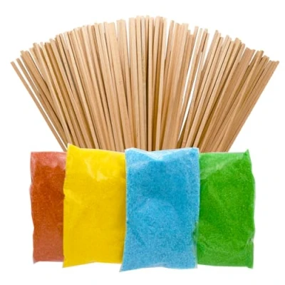 Image de WANT CANDY® Pack complet pour barbe à papa 800 g de sucre Qualité supérieure + 30 bâtonnets en bois naturel non traité et une colorée