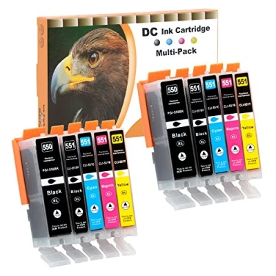 Afbeelding van DC 10 x inktcartridges compatibel met Canon PGI 550 XL CLI 551 voor Pixma MG6450 MG6650 MG7100 MG7150 MG7550 MX925 iP7200 iP7250 MG5400 Series MG5550 MG5650 MG56555 MX725 MX920 iP8750
