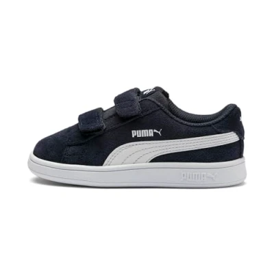 Afbeelding van Puma Smash Unisex Sneakers laag voor kinderen, Maat: 18, Peacoat/puma white Leer en imitatieleer