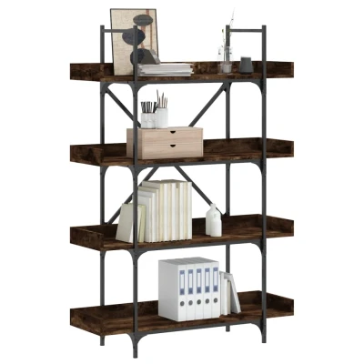 Afbeelding van Boekenkast 4 laags 100x33x145,5 cm bewerkt hout gerookt eiken