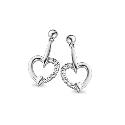 Afbeelding van Orphelia Oorbel Zirconium Hart Sterling Zilver 925