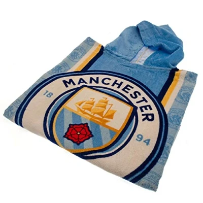 Afbeelding van Manchester City bad Poncho 60x120 cm Blauw
