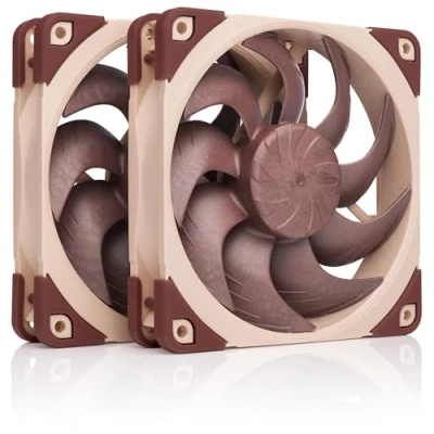 Afbeelding van Noctua NF A12 x 25 G2 PWM Sx2 PP, set met twee ventilatoren voor push pull installatie of naast elkaar (bruin)