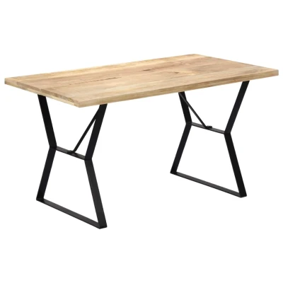 Afbeelding van Eettafel 140x80x76 cm massief mangohout