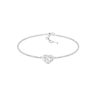 Afbeelding van Elli HERZ Blatt Armband, Dames, Maat: 16, Silber