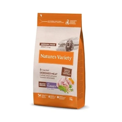 Afbeelding van 3kg Nature&#039;s Variety Healthy Grains Medium/Maxi Adult Kalkoen Hondenvoer droog
