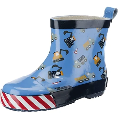 Afbeelding van Playshoes Korte Regenlaarzen Bouwplaats Lichtblauw Maat 27