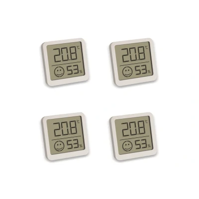 Afbeelding van TFA Dostmann 4er Set Digitales Thermo hygrometer mit Komfortzone en Wit