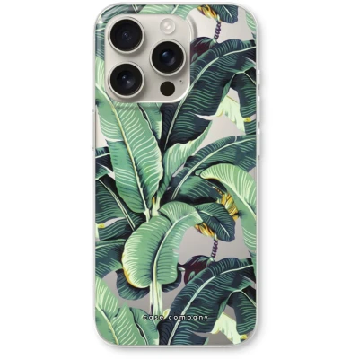 Afbeelding van Case Company® hoesje geschikt voor iPhone 16 Pro Bananenbladeren Soft Cover Telefoonhoesje Bescherming aan alle Kanten en Schermrand