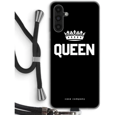 Afbeelding van Case Company® hoesje met Koord geschikt voor Samsung Galaxy A04s Queen Zwart Telefoonhoesje Bescherming aan alle Kanten en Over de Schermrand