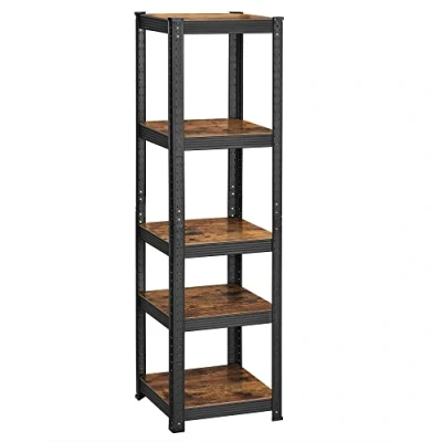 Afbeelding van SONGMICS zware plank, boekenplank, opbergplank, staande 5 planken, 150 x 37 cm, draagvermogen tot 400 kg, verstelbare industrieel design, vintage bruin zwart GLR037B01