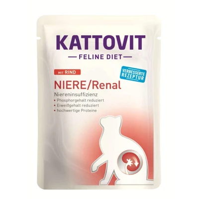 Afbeelding van 24x85g Renal Rund Kattovit Kattenvoer Maaltijdzakjes