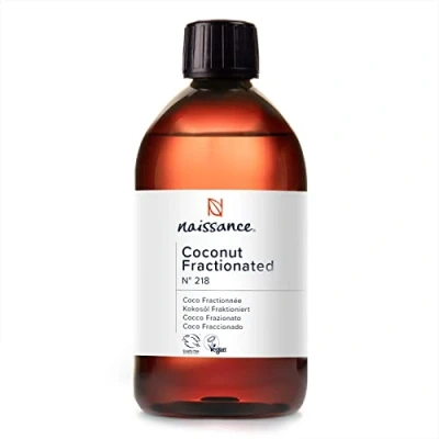 Image de Naissance Huile de Coco Fractionnée (No. 218) 450ml Pure, Naturelle, Légère Et Émolliente, Sans Film Gras pour Soin la Peau, Cheveux, Corps